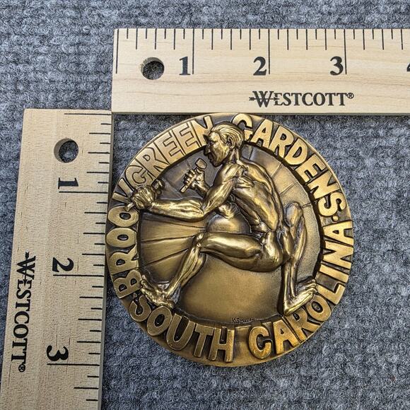 VTG Brookgreen Gardens Bronze Medal South Carolina Stone Carver and the Garden - Picture 11 of 11